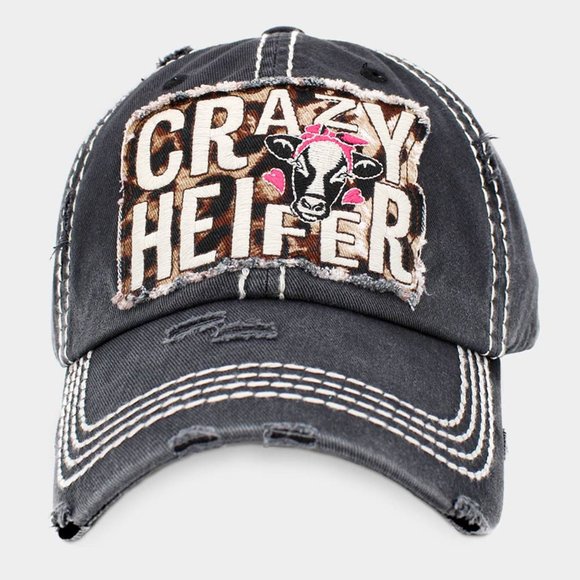 CRAZY HEFIER ADJUSTABLE BASEBALL CAP w/EMBROIDERED TRUCKER PATCH - Picture 1 of 6